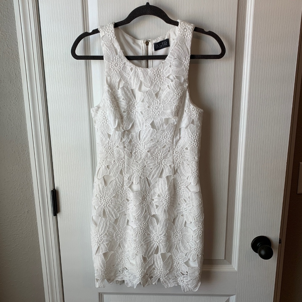 ASTR White Lace Mini Dress
